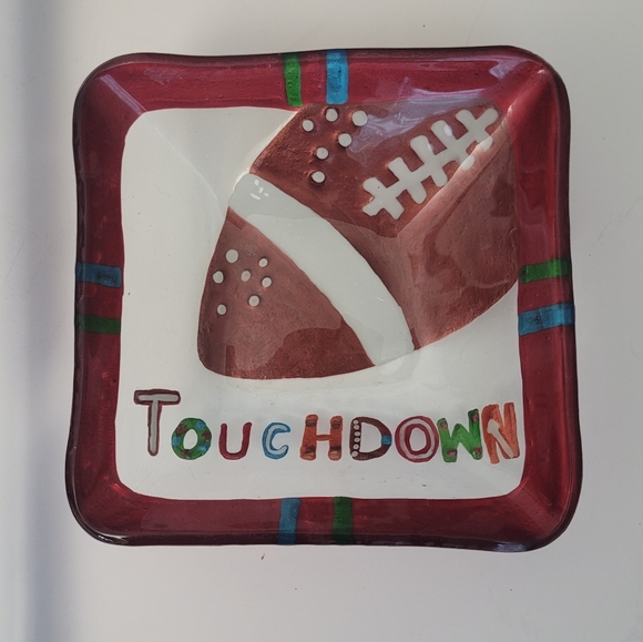 Silvestri 2 Piece Touchdown Tray Platter Set 2010 Handblown Glass Lori Siebert - Picture 3 of 5